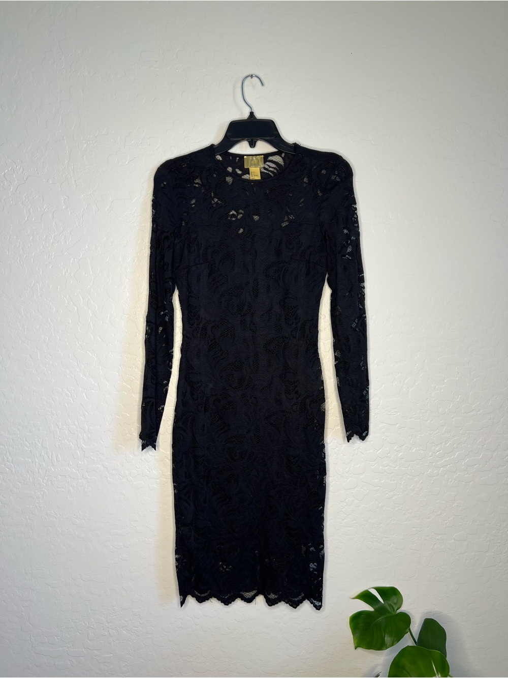 H&M Black Lace Long Sleeve Mini Dress